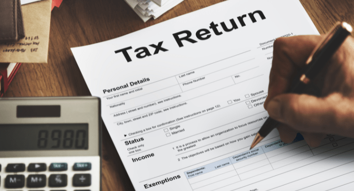 Income Tax Return Deduction Refund Concept