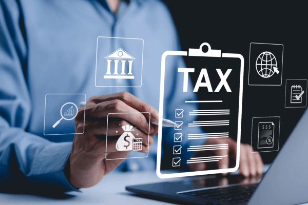 A professional reviewing a tax checklist with digital IRS icons — understanding how many years you can get audited for taxes