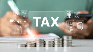 How bonus depreciation reduces taxes on business assets — stacked coins with tax icons