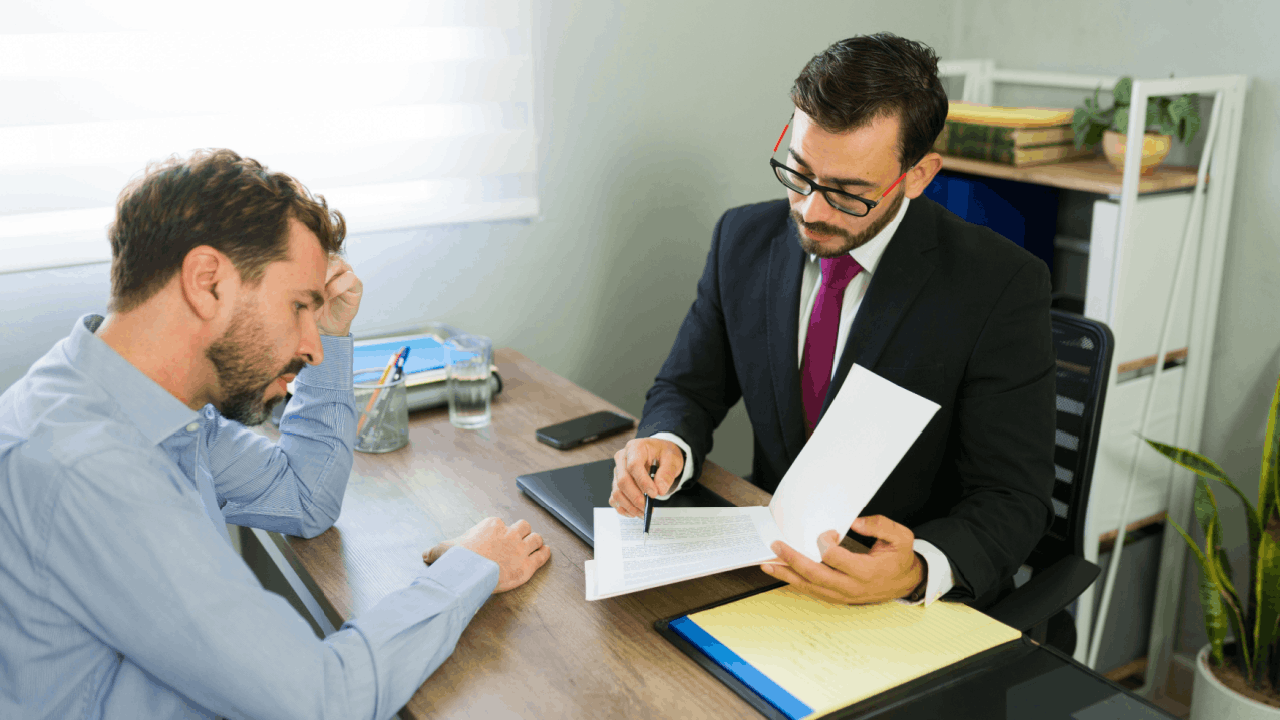 Bonus depreciation tax strategy – tax advisor reviewing documents with a client during an office consultation